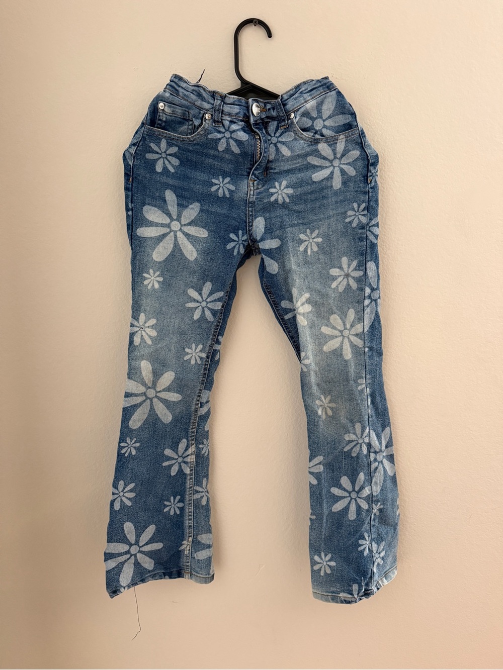 Girls Blue Floral print Jeans